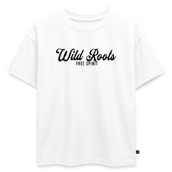 Wild Roots Free Spirit - T-shirt enfant oversize en coton biologique Premium - blanc - Devant - AI Model Kid Male (0cm)