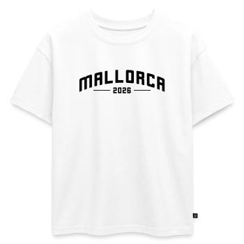Majorque 2026 - T-shirt enfant oversize en coton biologique Premium - blanc - Devant - AI Model Kid Male (0cm)