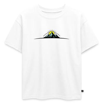 Montagnes Symboliques en plein air de Berge - T-shirt enfant oversize en coton biologique Premium - blanc - Devant - AI Model Kid Male (0cm)