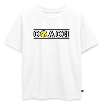 Tennis Coach - T-shirt enfant oversize en coton biologique Premium - blanc - Devant - AI Model Kid Male (0cm)