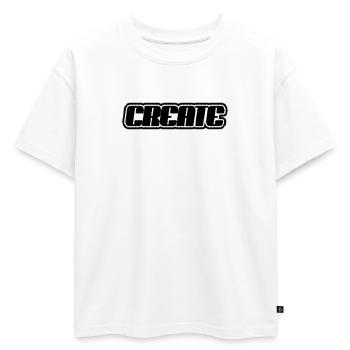 Créer un lettrage - T-shirt enfant oversize en coton biologique Premium - blanc - Devant - AI Model Kid Male (0cm)