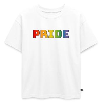 rainbow pride LGBT LGBTQI queer - T-shirt enfant oversize en coton biologique Premium - blanc - Devant - AI Model Kid Male (0cm)