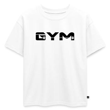 gym musculation - T-shirt enfant oversize en coton biologique Premium - blanc - Devant - AI Model Kid Male (0cm)