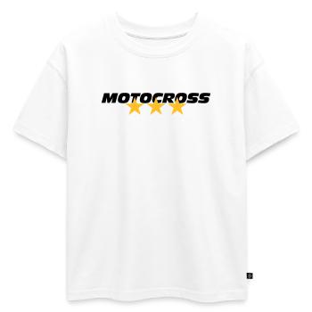 Motocross - T-shirt enfant oversize en coton biologique Premium - blanc - Devant - AI Model Kid Male (0cm)