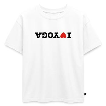 j'aime le yoga - T-shirt enfant oversize en coton biologique Premium - blanc - Devant - AI Model Kid Male (0cm)