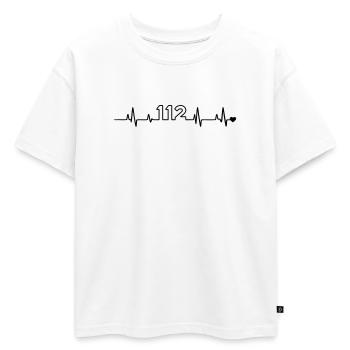 Brigade des pompiers 112 - T-shirt enfant oversize en coton biologique Premium - blanc - Devant - AI Model Kid Male (0cm)