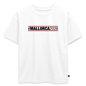 Majorque 2026 - T-shirt enfant oversize en coton biologique Premium - blanc - Devant - AI Model Kid Male (0cm)