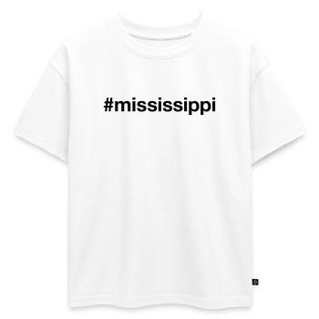 MISSISSIPPI Hashtag États-Unis - T-shirt enfant oversize en coton biologique Premium - blanc - Devant - AI Model Kid Male (0cm)