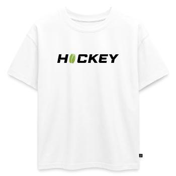 Hockey - T-shirt enfant oversize en coton biologique Premium - blanc - Devant - AI Model Kid Male (0cm)