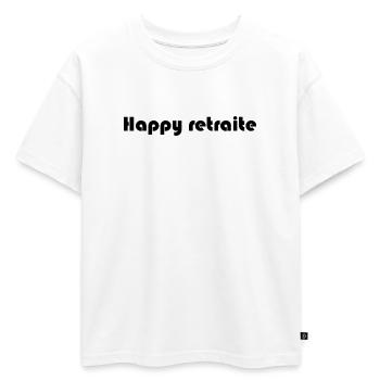 RETRAITE. RETRAITE. RETRAITEE. RETRAITE. - T-shirt enfant oversize en coton biologique Premium - blanc - Devant - AI Model Kid Male (0cm)