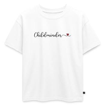 Tagesmutter - Nourrice - T-shirt enfant oversize en coton biologique Premium - blanc - Devant - AI Model Kid Male (0cm)