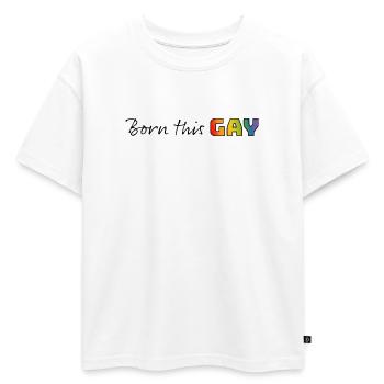 Rainbow né ce gay - T-shirt enfant oversize en coton biologique Premium - blanc - Devant - AI Model Kid Male (0cm)