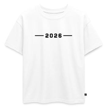Accident vasculaire cérébral en 2026 - T-shirt enfant oversize en coton biologique Premium - blanc - Devant - AI Model Kid Male (0cm)