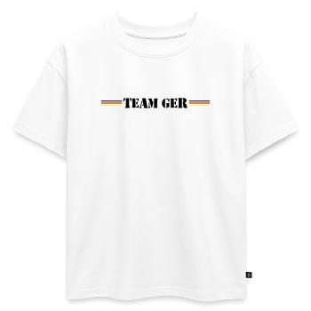 Équipe Allemagne Allemagne Allemagne - T-shirt enfant oversize en coton biologique Premium - blanc - Devant - AI Model Kid Male (0cm)