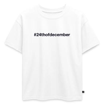 24 décembre Noël Noël Avent Hashtag - T-shirt enfant oversize en coton biologique Premium - blanc - Devant - AI Model Kid Male (0cm)