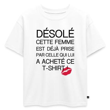 desole femme prise - T-shirt enfant oversize en coton biologique Premium - blanc - Devant - AI Model Kid Male (0cm)