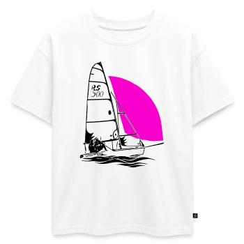 RS 500 Régate de dériveurs à voile voile de couleur - T-shirt enfant oversize en coton biologique Premium - blanc - Devant - AI Model Kid Male (0cm)