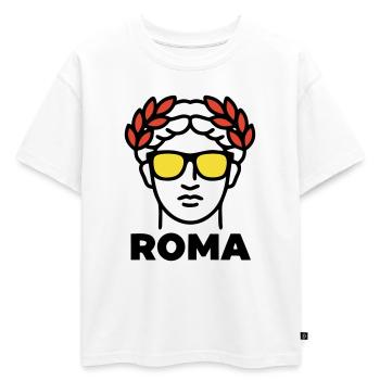 Statue de Rome Lunettes de soleil Vacances en Italie - T-shirt enfant oversize en coton biologique Premium - blanc - Devant - AI Model Kid Male (0cm)