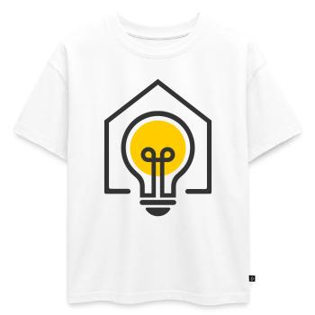 Motif d’ampoule de maison électricien - T-shirt enfant oversize en coton biologique Premium - blanc - Devant - AI Model Kid Male (0cm)