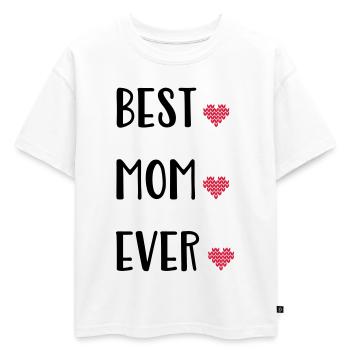 La mère - T-shirt enfant oversize en coton biologique Premium - blanc - Devant - AI Model Kid Male (0cm)