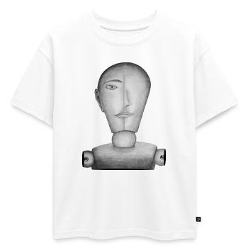 Drawing doll drawn - Oversized Kids' Premium Organic T-Shirt - white - Front - AI Model Kid Male (0cm)