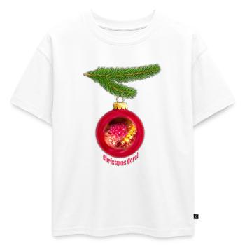 Magie de corail sur la branche de sapin - T-shirt enfant oversize en coton biologique Premium - blanc - Devant - AI Model Kid Male (0cm)