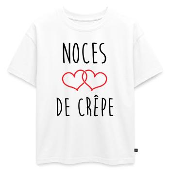 noces de crêpe 39 ans de mariage - T-shirt enfant oversize en coton biologique Premium - blanc - Devant - AI Model Kid Male (0cm)