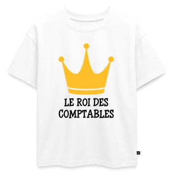 comptable / comptabilité / argent / Finance / Euro - T-shirt enfant oversize en coton biologique Premium - blanc - Devant - AI Model Kid Male (0cm)
