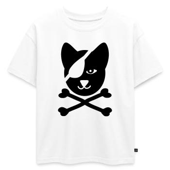 pirate - T-shirt enfant oversize en coton biologique Premium - blanc - Devant - AI Model Kid Male (0cm)