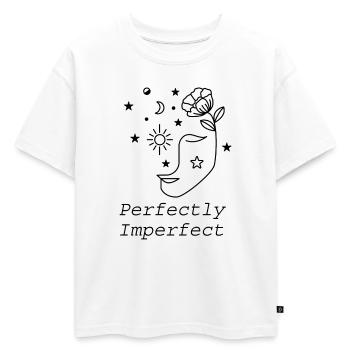 Parfaitement imparfait - T-shirt enfant oversize en coton biologique Premium - blanc - Devant - AI Model Kid Male (0cm)