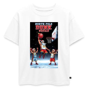 Santa Dunking Basketball North Pole Dunk Squad - Oversized Kids' Premium Organic T-Shirt - white - Front - AI Model Kid Male (0cm)