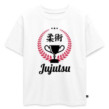 Jiu Jitsu / Jujutsu / Jiujitsu / Art Martial - T-shirt enfant oversize en coton biologique Premium - blanc - Devant - AI Model Kid Male (0cm)