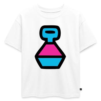 Bouteille d’eau rétro Pop Art des années 90 - T-shirt enfant oversize en coton biologique Premium - blanc - Devant - AI Model Kid Male (0cm)