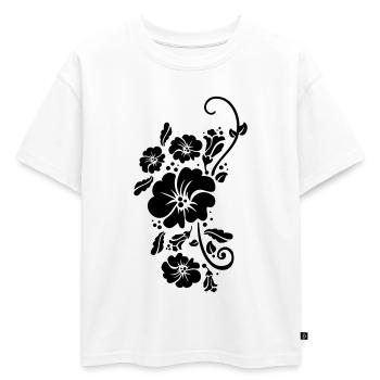 floral flower blumen sommer - T-shirt enfant oversize en coton biologique Premium - blanc - Devant - AI Model Kid Male (0cm)