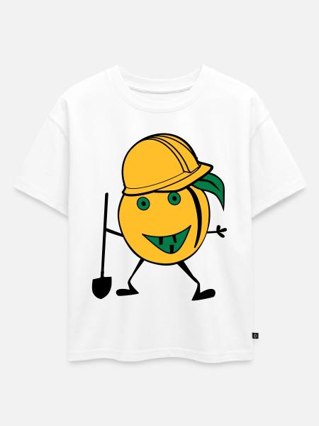 orange construction worker - Oversized Kids' Premium Organic T-Shirt - white