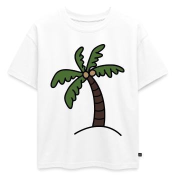 Palmier - T-shirt enfant oversize en coton biologique Premium - blanc - Devant - AI Model Kid Male (0cm)