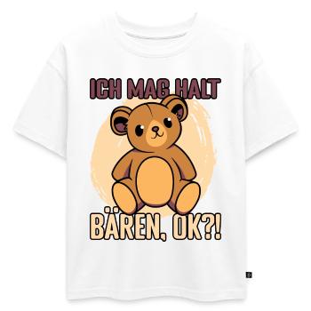 Ich mag halt Bären ok ? - Oversized Kinder Premium Organic T-Shirt - Weiß - Vorne - AI Model Kid Male (0cm)