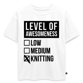 Tricote, tricot, tricot. - T-shirt enfant oversize en coton biologique Premium - blanc - Devant - AI Model Kid Male (0cm)