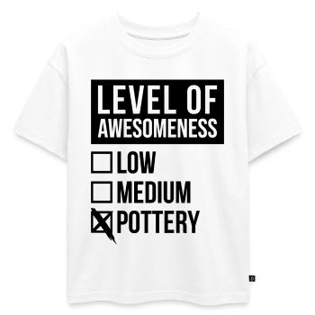 Poterie Poterie Poterie - T-shirt enfant oversize en coton biologique Premium - blanc - Devant - AI Model Kid Male (0cm)