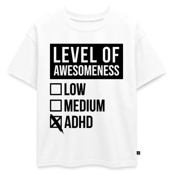 TDAH TDAH TDAH - T-shirt enfant oversize en coton biologique Premium - blanc - Devant - AI Model Kid Male (0cm)