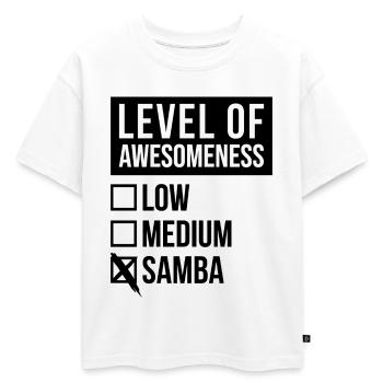 Samba Samba Samba - T-shirt enfant oversize en coton biologique Premium - blanc - Devant - AI Model Kid Male (0cm)