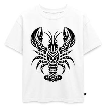 Homard Tribal - T-shirt enfant oversize en coton biologique Premium - blanc - Devant - AI Model Kid Male (0cm)
