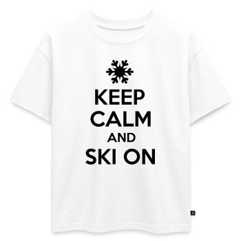 Ski - T-shirt enfant oversize en coton biologique Premium - blanc - Devant - AI Model Kid Male (0cm)