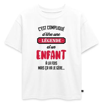 adolescent / enfant / ado / adolescente - T-shirt enfant oversize en coton biologique Premium - blanc - Devant - AI Model Kid Male (0cm)
