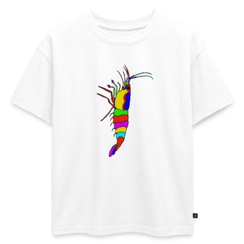 Panorama coloré de crevettes - T-shirt enfant oversize en coton biologique Premium - blanc - Devant - AI Model Kid Male (0cm)