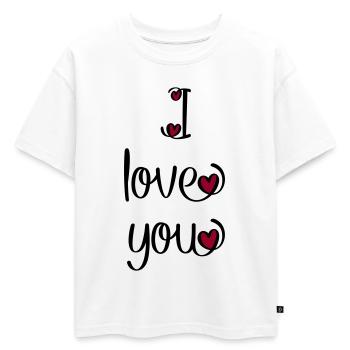 Je t'aime - T-shirt enfant oversize en coton biologique Premium - blanc - Devant - AI Model Kid Male (0cm)