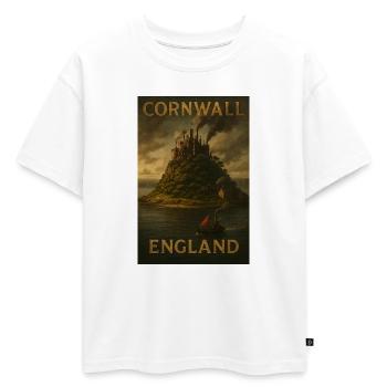 Cornwall Angleterre – Affiche de voyage Steampunk - T-shirt enfant oversize en coton biologique Premium - blanc - Devant - AI Model Kid Male (0cm)