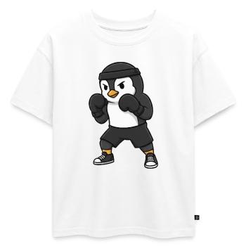 Dessin animé mignon Boxer Boxer Arts Martiaux Spor Drôle - T-shirt enfant oversize en coton biologique Premium - blanc - Devant - AI Model Kid Male (0cm)