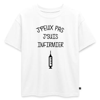 Infirmière / Infirmier / Hôpital / Médecine / - T-shirt enfant oversize en coton biologique Premium - blanc - Devant - AI Model Kid Male (0cm)