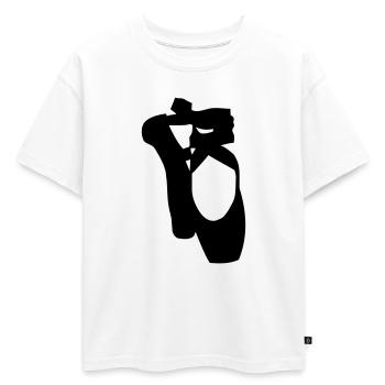 Chaussures de ballet - T-shirt enfant oversize en coton biologique Premium - blanc - Devant - AI Model Kid Male (0cm)